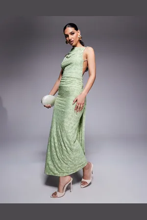 ASOS Sleeveless with open back with sash detail maxi dress in