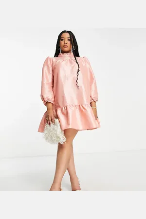 Collective The Label Exclusive babydoll puff sleeve mini dress in rose