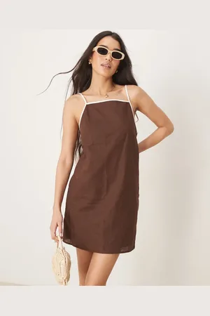 Abercrombie & Fitch Square neck mini shift dress in