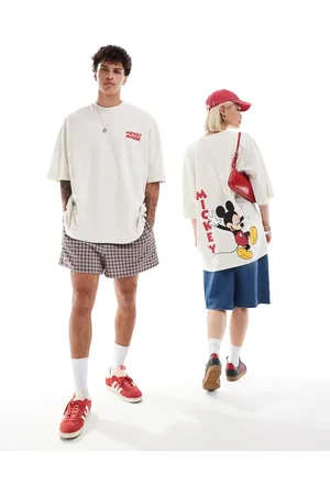 ASOS Disney unisex extreme oversized t-shirt with Mickey mouse print in beige