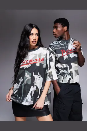ASOS Unisex boxy oversized license t-shirt with Picasso prints in
