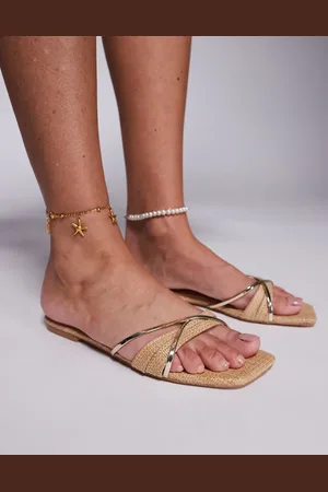 Simmi London Simmi London Saffy square toe flat sandals in beige