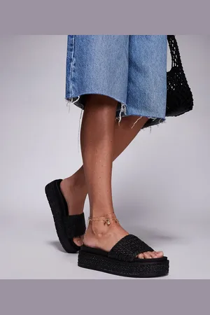 South Beach Platform Sandal in Raffia