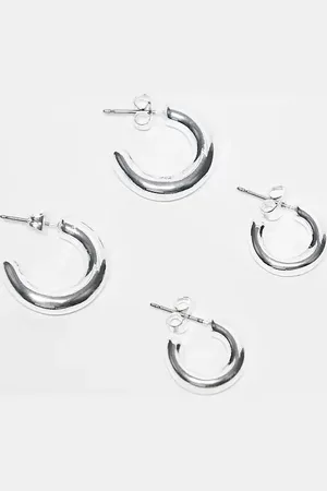 Pieces® 2-pack everyday hoop earrings in plated sterling