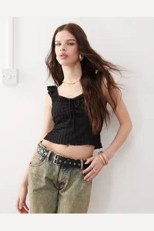 Reclaimed Textured jersey milkmaid top in