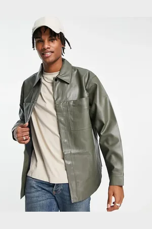 River Island PU overshirt in
