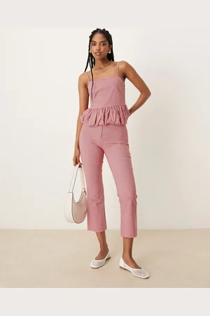 MANGO Gingham capri trouser co-ord in