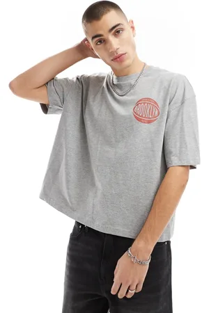 ASOS Boxy oversized t-shirt with brooklyn back print in marl