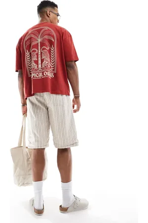 ASOS Heavyweight 240gsm boxy oversized t-shirt with summer graphic in