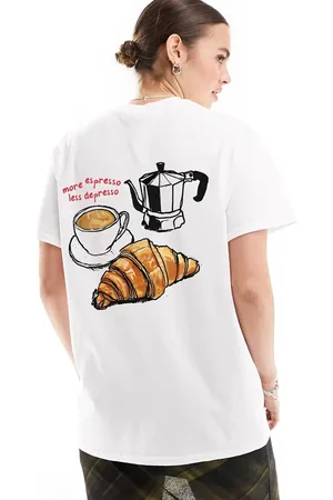 ASOS Oversized t-shirt with croissant espresso graphic in