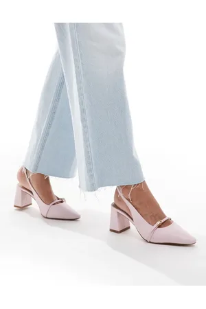 Aldo Skepper slingback block heeled shoes in light leather