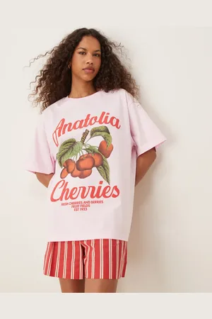 ASOS Oversized t-shirt with anatolia cherries graphic in
