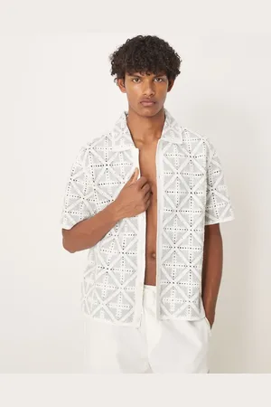 Abercrombie & Fitch Short sleeve knit diamond print polo in