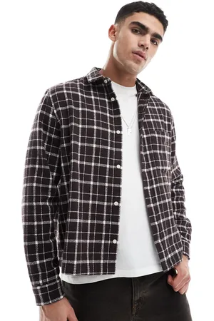 ASOS Boxy shirt with window pane check in