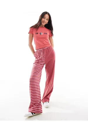 Daisy Street Contrast colour pull on trouser in stripe co-ord