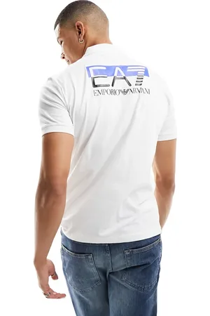 EA7 Back print short sleeve polo shirt in