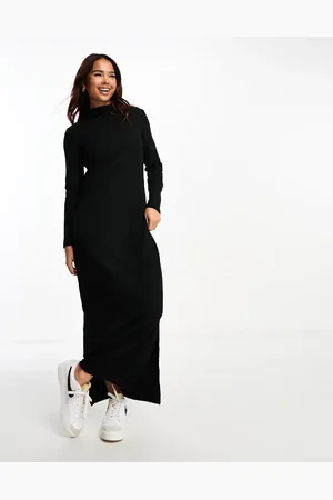 Pieces® Exclusive high neck knitted maxi dress in