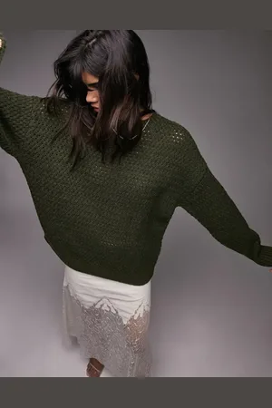 Topshop Knitted crew neck jumper in