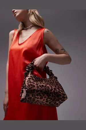 Topshop Gilbert grab bag with ruched handle in leopard