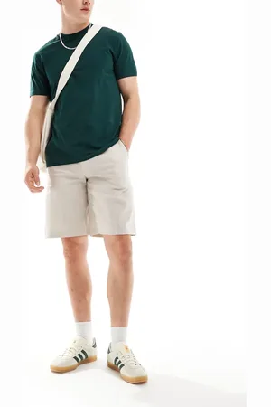 ASOS Smart straight leg linen blend shorts in stone