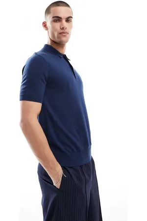 Fred Perry Knitted polo short sleeve shirt in deep