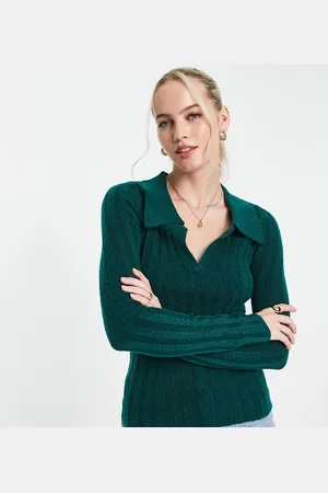 ASOS ASOS DESIGN Tall open collar rib jumper in