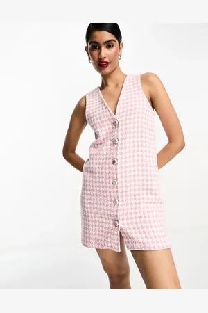ASOS Dogtooth boucle mini waistcoat dress
