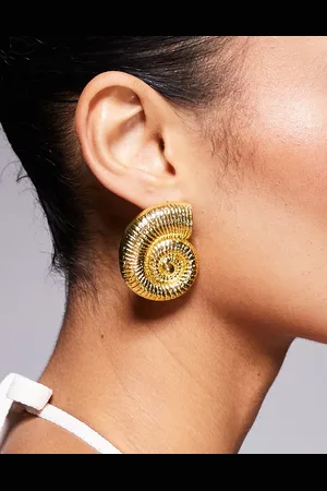 Kaiia Exclusive oversized shell stud earrings in
