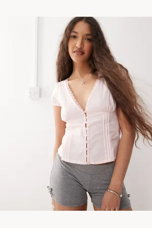 Motel Ilias corset top in pale