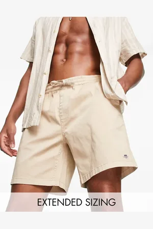 GANT Logo drawstring woven shorts in beige