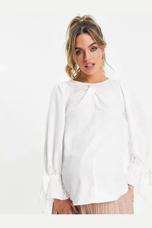 Little Mistress Satin blouse with tie cuffs