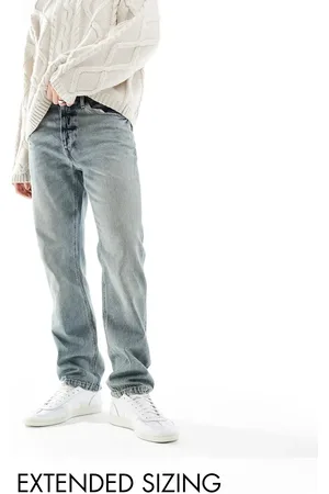 ASOS Straight leg jeans with abrasions in vintage tinted