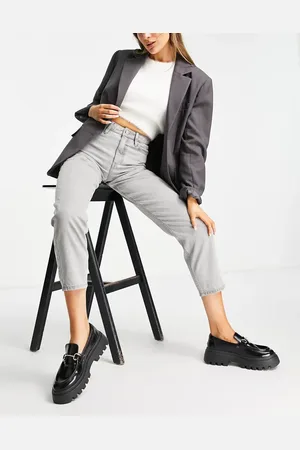 Miss Selfridge Mom high waist tapered jeans in