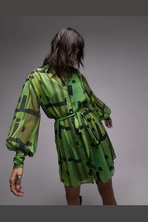 Topshop Check mini shirt dress in