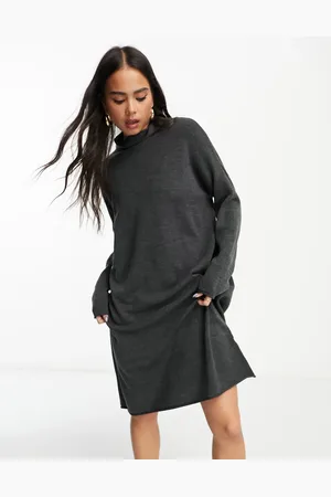 French Connection Oversized roll neck mini dress in