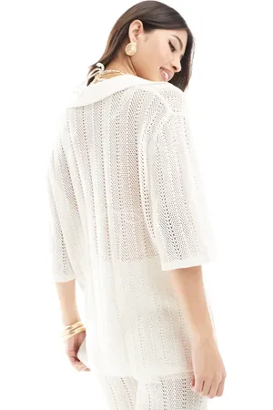 & OTHER STORIES Co-ord crochet knitted shirt in