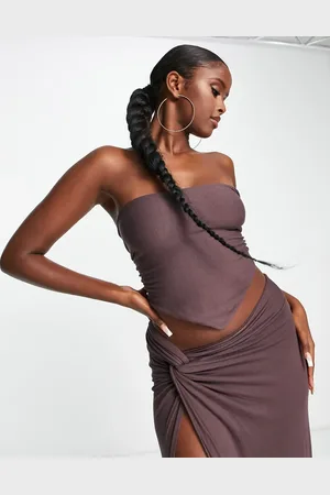 Naked Wardrobe Scarf top in espresso