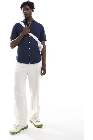 GANT Cotton linen texture short sleeve shirt in