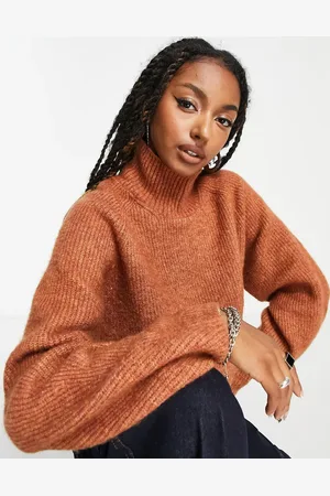 Weekday Ice high neck jumper in rust