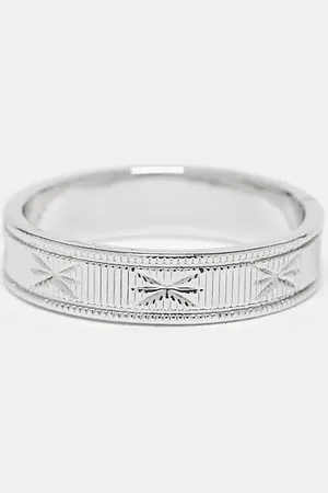 ASOS Band ring with star engraving in tone