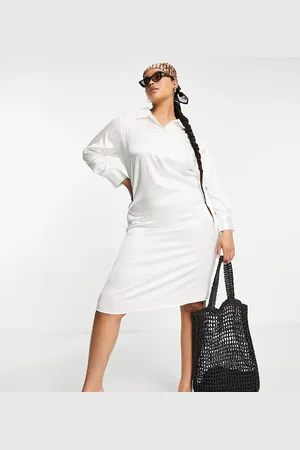 Lola May Lola May Plus satin shirt dress in
