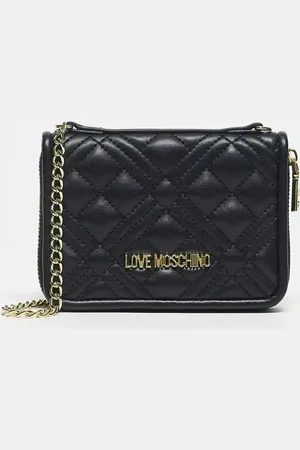 Moschino Quilted zip around mini purse in