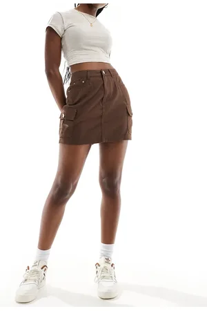 Pimkie Cargo pocket detail mini skirt in brown