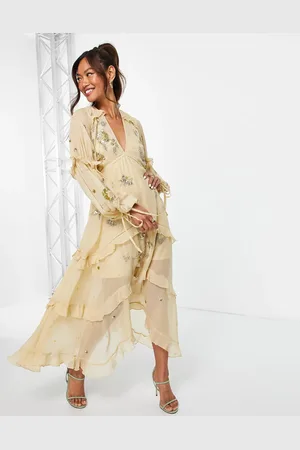 ASOS A-line midi dress with cluster embellishment in