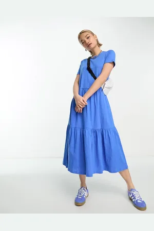 Whistles Short sleeve tiered midi t-shirt dress in