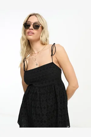 ASOS ASOS DESIGN Maternity square neck broderie sun top with tie shoulder in