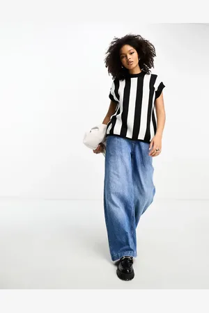 In wear InWear Isabel knitted sleeveless striped top in and white
