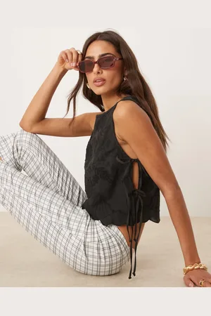 Free People Embroidered detail tie-side tank in