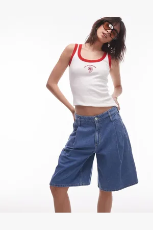 MANGO Bermuda denim short in light