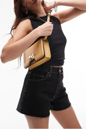 Topshop Carmen crossbody bag witth molten detail in camel